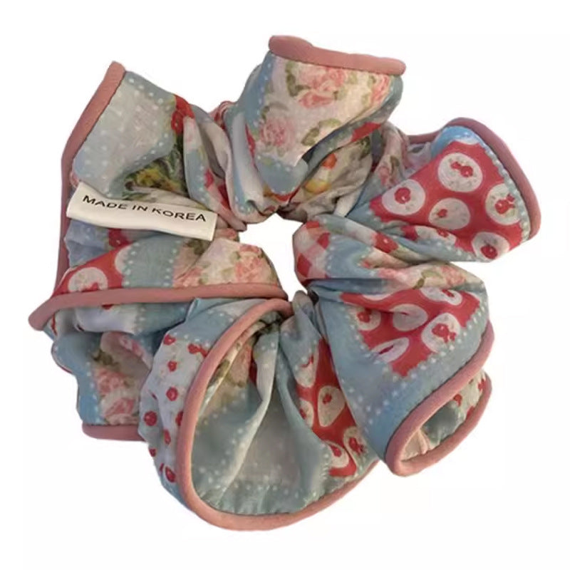 Wholesale Fabric Floral Large Intestine Hair Ties